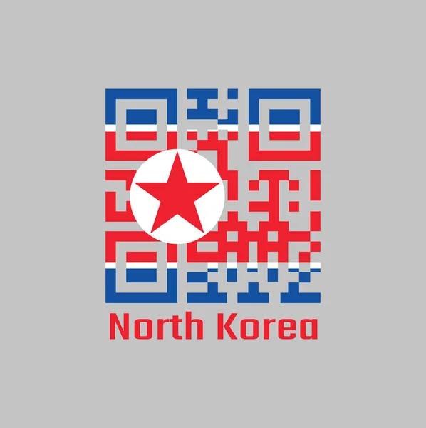 Código Establece Color Bandera Corea Del Norte Una Amplia Franja — Vector de stock