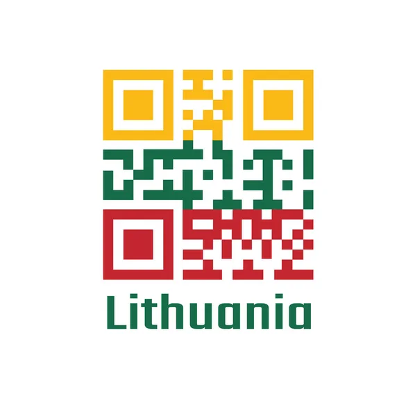 Code Définir Couleur Drapeau Lituanie Horizontale Jaune Vert Rouge Sur — Image vectorielle