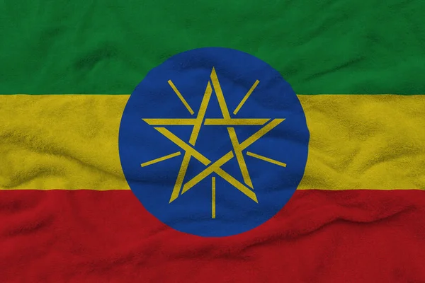 Patrón Bandera Etíope Tela Toalla Bandera Nacional Etiopía Textura Tela —  Fotos de Stock