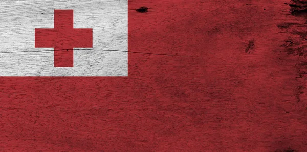 Flag Tonga Wooden Plate Background Grunge Tongan Flag Texture Red — Stock Photo, Image