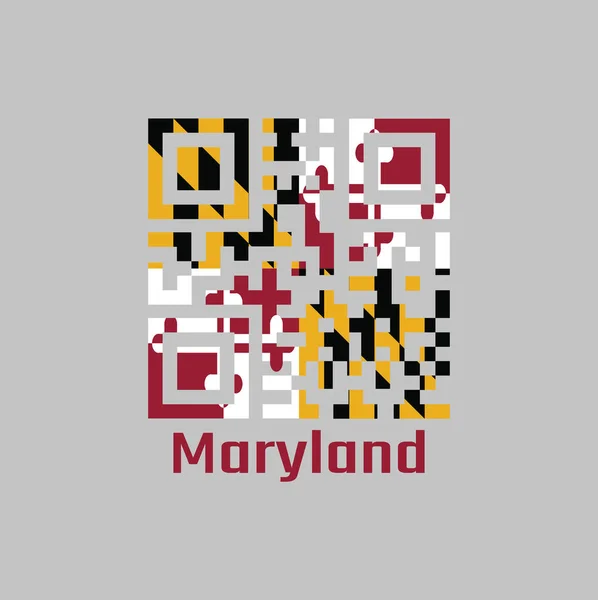 Código Definir Cor Bandeira Maryland Estados América Bandeira Heráldica George —  Vetores de Stock