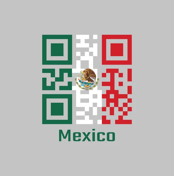 Código Establece Color Bandera México Tricolor Vertical Blanco Rojo Verde — Archivo Imágenes Vectoriales