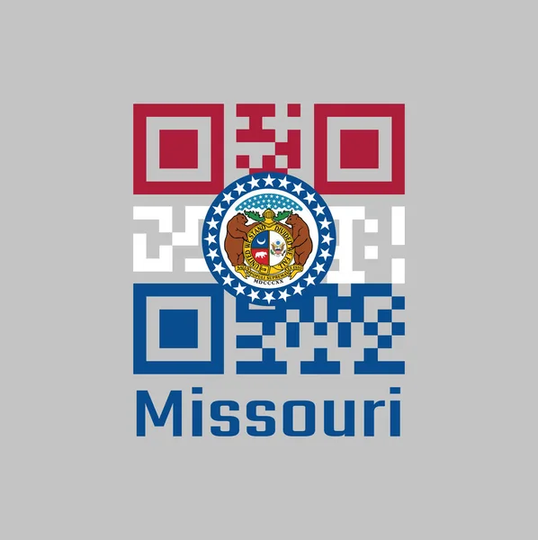 Kód Nastavuje Barvu Vlajky Missouri Státy Americké Missourská Pečeť Obklopená — Stockový vektor