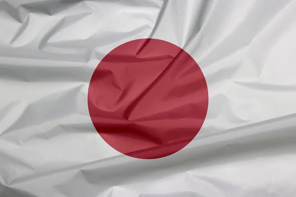 Japán Szövet Zászló Gyűrű Japán Zászló Háttér Piros Kör Nap — Stock Fotó