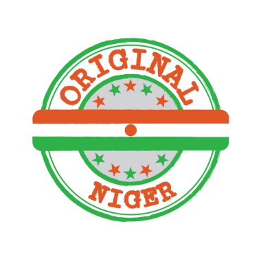 Orijinal logo için Vektör Damgası Nijer ve Flag ile birlikte ortada. Grunge Lastik Doku Mührü Nijer 'den.