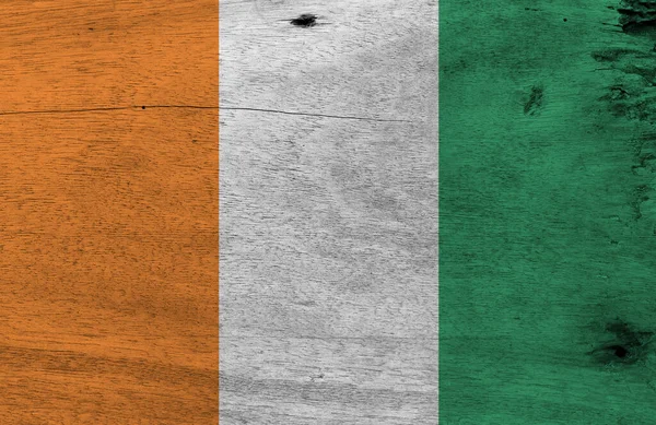 Drapeau Côte Ivoire Sur Fond Plat Bois Grunge Texture Drapeau — Photo