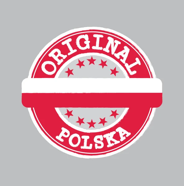 Timbre Vectoriel Pour Logo Original Avec Texte Polska Lien Milieu — Image vectorielle