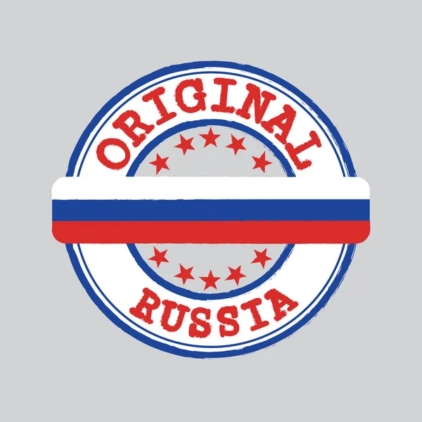 Vector Stempel Voor Origineel Logo Met Tekst Rusland Tying Middle — Stockvector