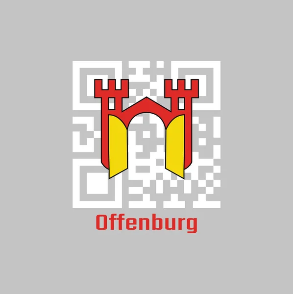Código Definir Cor Bandeira Offenburg Baden Wurttemberg Alemanha Com Texto — Vetor de Stock