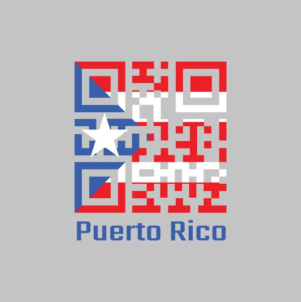 Codice Impostare Colore Della Bandiera Porto Rico Bande Orizzontali Bianche — Vettoriale Stock