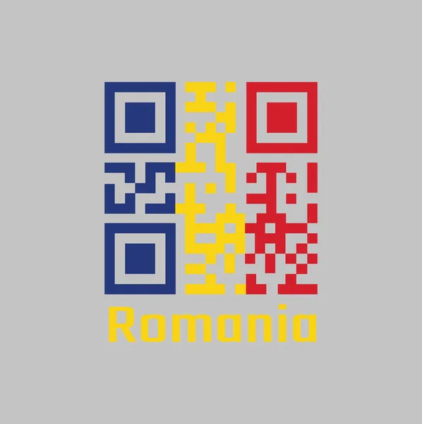 Code Définit Couleur Drapeau Roumanie Tricolore Vertical Bleu Jaune Rouge — Image vectorielle