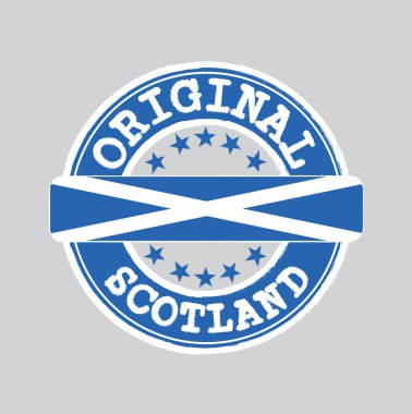Orijinal logonun vektör mührü İskoçya 'ya ve ortada da Flag ulusuna ait. Grunge Lastik Doku Mührü İskoçya 'dan.