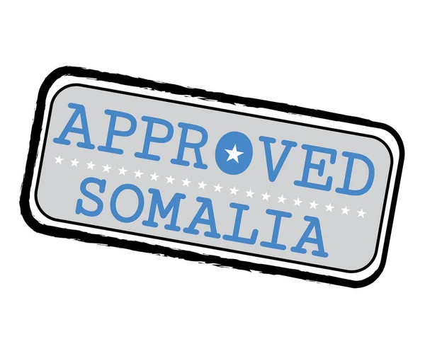 Timbre Vectoriel Logo Approuvé Avec Drapeau Somalien Forme Texte Somalie — Image vectorielle