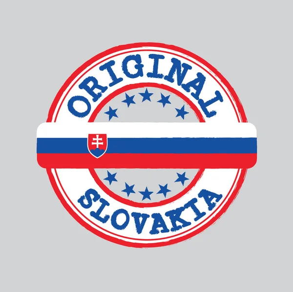 Timbro Vettoriale Del Logo Originale Con Testo Slovacchia Legatura Centro — Vettoriale Stock