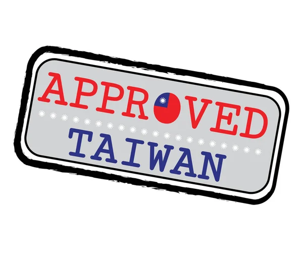 Timbro Vettoriale Del Logo Approvato Con Bandiera Cinese Taipei Forma — Vettoriale Stock