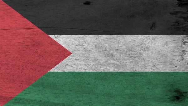 Palestinská Vlajka Dřevěném Podkladě Grunge Textura Palestinské Vlajky Horizontální Trikolóra — Stock fotografie