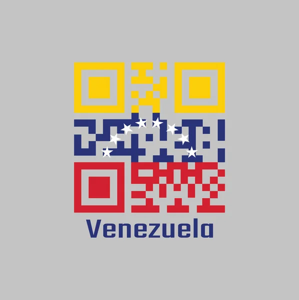 Код Задает Цвет Флага Венесуэлы Желтый Синий Красный Дугой Восьми — стоковый вектор