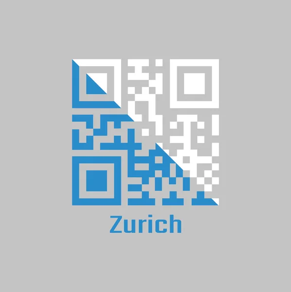 Код Встановив Колір Прапора Цюриха Кантон Швейцарії Текстом Цюрих — стоковий вектор