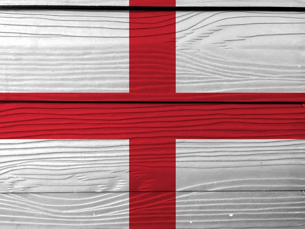 Прапор Англії Дерев Яному Фоні Стіни Англо Англійський Прапор Текстура — стокове фото