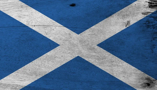 Флаг Шотландии Деревянном Фоне Флаг Шотландии Представляет Собой Голубое Поле — стоковое фото