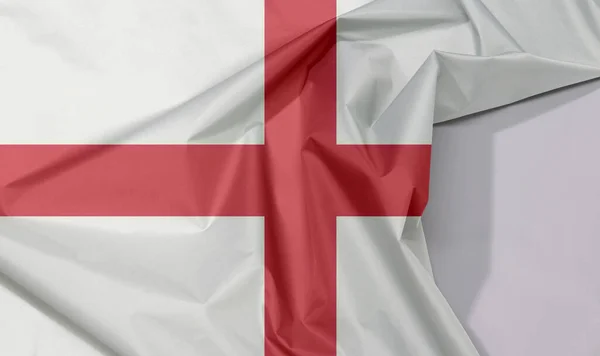 England Stoff Flagge Krepp Und Knick Mit Weißem Raum Rot — Stockfoto