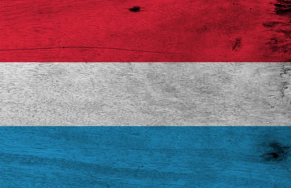 Bandeira Luxemburgo Fundo Placa Madeira Grunge Textura Bandeira Luxemburgo Horizontal — Fotografia de Stock