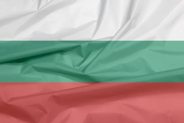 Bandera Tela Bulgaria Pliegue Del Fondo Bandera Búlgara Blanco Verde —  Fotos de Stock