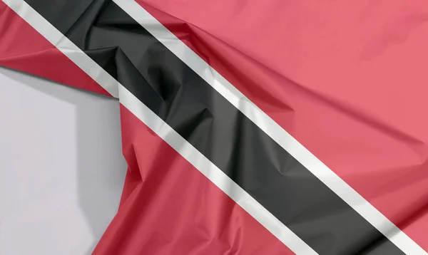 Trinidad Tobago Tecido Bandeira Crepe Vinco Com Espaço Branco Campo — Fotografia de Stock