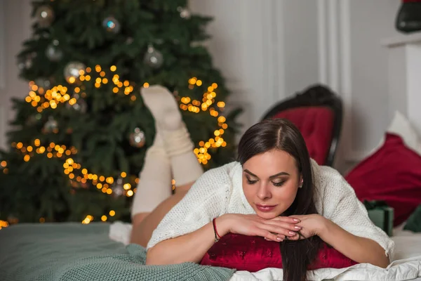 Concetto Vacanza Invernale Ispirazione Tempo Delle Fate Ragazza Vicino All — Foto Stock