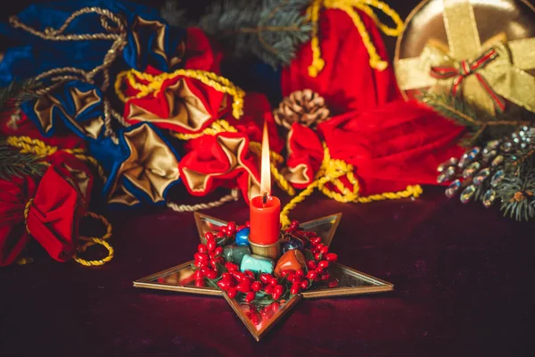 Handgefertigte Weihnachtsgeschenke Handarbeit Schachtel Urlaubskonzept Schöne Geschenke Für Familie Und — Stockfoto