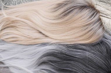 Peruklar, doğal ve sentetik saçlar. Kadın güzellik konsepti. Peruk fotoğrafı, bayanlar için saç. 