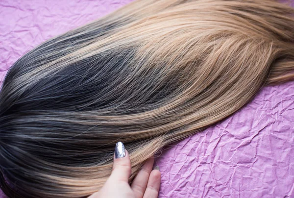 Varkens Natuurlijk Synthetisch Haar Het Schoonheidsconcept Voor Vrouwen Close Foto — Stockfoto