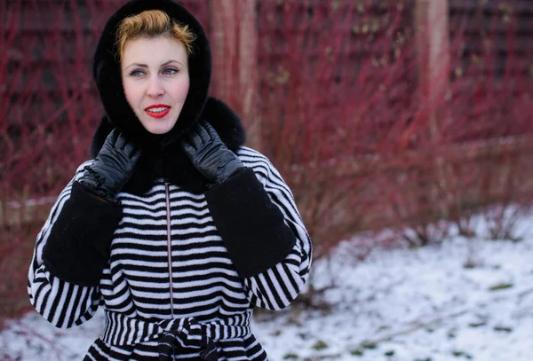 Conceito Férias Inverno Inspiração Tempo Frio Fadas Mulher Roupas Quentes — Fotografia de Stock