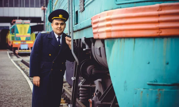 Conduttore Treno Europeo Americano Servizio Binario Altri Treni Ferrovie Treni — Foto Stock