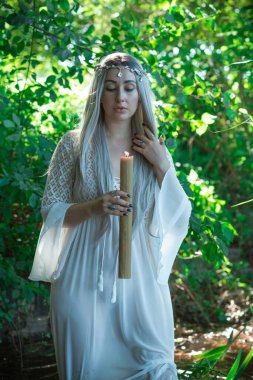 Efsaneler, yaratıklar ve peri masalları için resimli fotoğraf. Nemfomanla mistik sahne