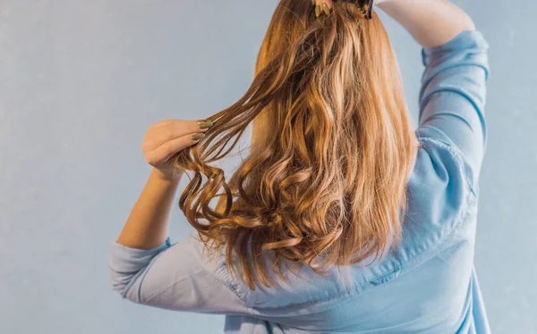 Parrucche Capelli Sintetici Naturali Concetto Bellezza Femminile — Foto Stock