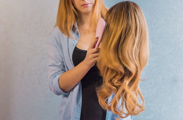 Perucas Cabelo Sintético Natural Conceito Beleza Feminina — Fotografia de Stock