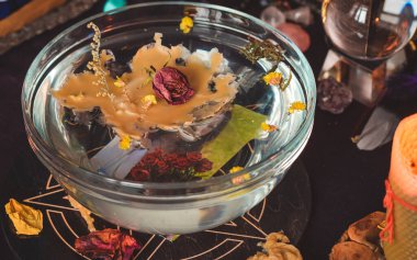Balmumu döküm, Wicca veya Pagan büyüsü, cadı ritüeli, mistik geçmiş, aşk büyüsü, ezoterik konsept