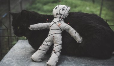 Voodoo Büyüsü. Oyuncak bebekli cadılık. Sihir kavramı.