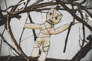 Voodoo Büyüsü. Oyuncak bebekli cadılık. Sihir kavramı.