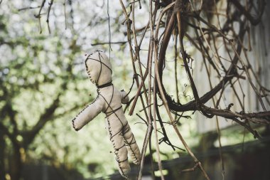 Voodoo Büyüsü. Oyuncak bebekli cadılık. Sihir kavramı.