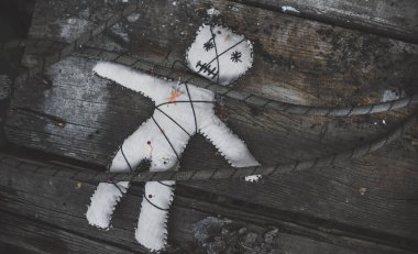 Voodoo Büyüsü. Oyuncak bebekli cadılık. Sihir kavramı.