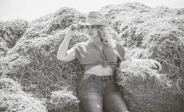 Size Model American Country Style Hay Concept Fashionable Style Vogue — Stock Photo, Image