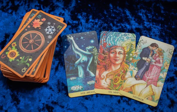 Amor Mágico Carta Del Tarot Sobre Mesa Concepto Esotérico Adivinación — Foto de Stock