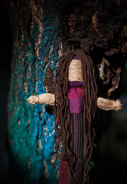 Boneka Buatan Tangan Ajaib Sihir Dengan Boneka Konsep Sihir Voodoo — Stok Foto