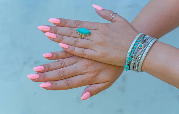 Concept Van Manicure Lente Zomer Ideeën Voor Vrouwen Schoonheid Zorg — Stockfoto