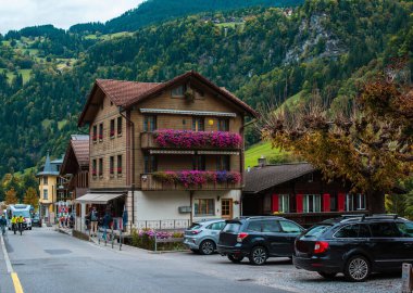 Switzerland peaceful landscape reflects the natural beauty and harmony nature, perfect for travel, tourism, Scenic with Mountains 