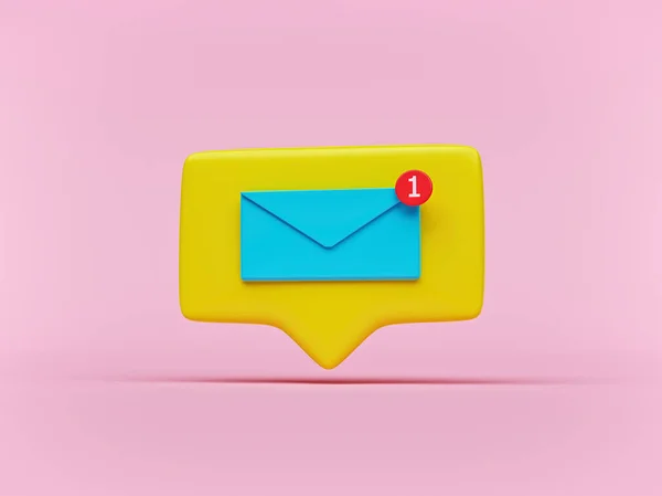 Nuova Icona Notifica Mail Design Minimale Rendering Foto Stock Royalty Free