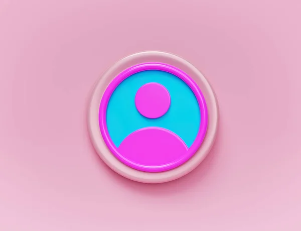 Benutzerprofil Icon Angesagtem Minimalistischem Rosa Pastellhintergrund Darstellung — Stockfoto