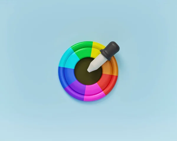 Minimaler Stil Color Picker Und Circular Color Wheel Symbol Symbol — Stockfoto